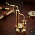 Handcrafted Brass Water Pump Decorative Showpiece with Miniature Vessel