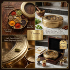 Handcrafted Brass Masala Dabba Spice Box with 6 Compartments