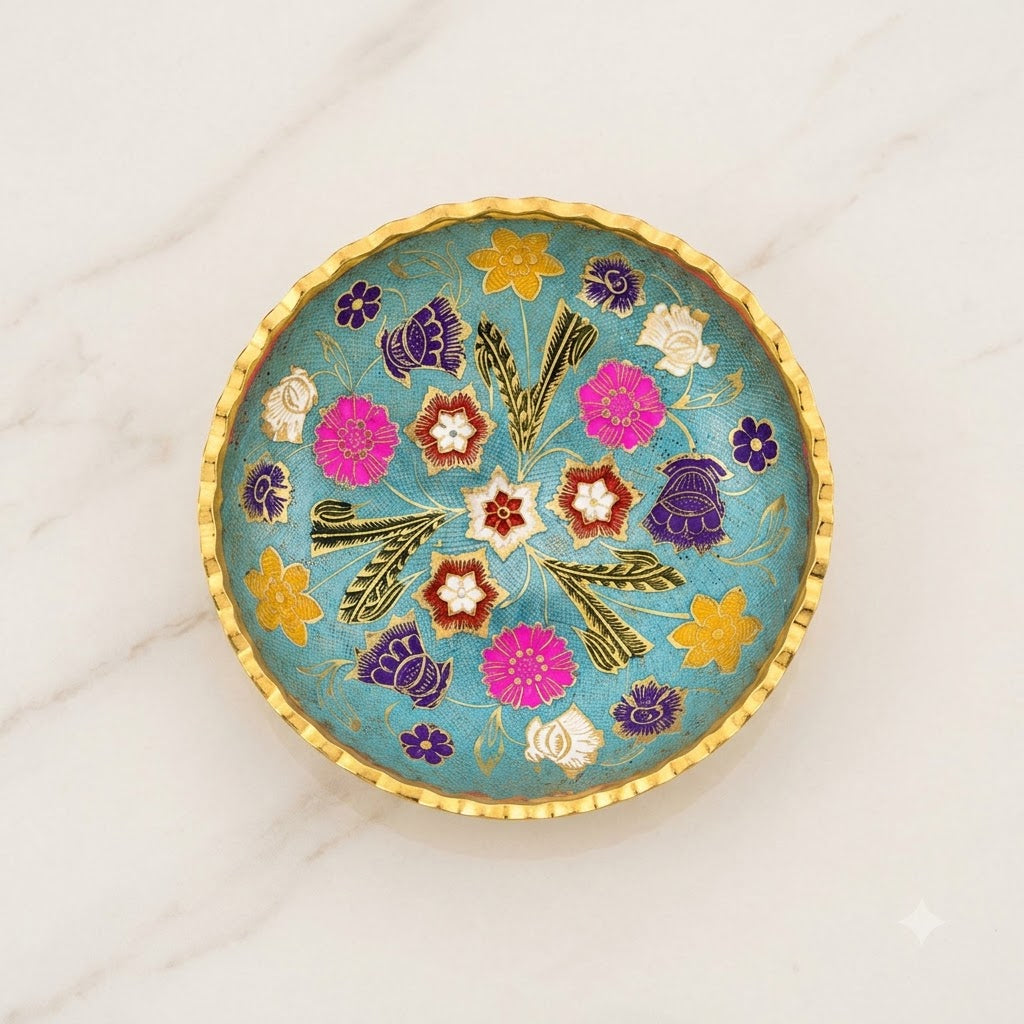 Handcrafted Floral Embroidered Decorative Plate
