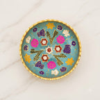 Handcrafted Floral Embroidered Decorative Plate