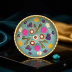 Handcrafted Floral Embroidered Decorative Plate