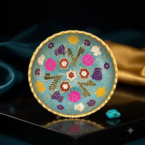 Handcrafted Floral Embroidered Decorative Plate