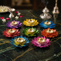 Handcrafted Lotus Diya with Brass Bowl