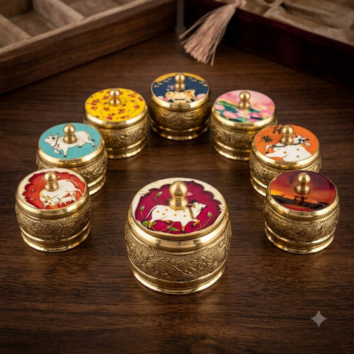 Premium Brass Kumkum Box (Kumkum Dani)