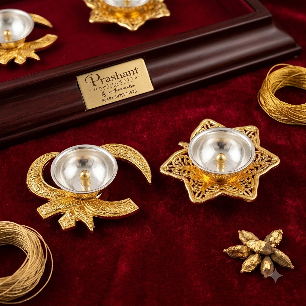 Handcrafted Gold &amp; Silver Tealight Candle