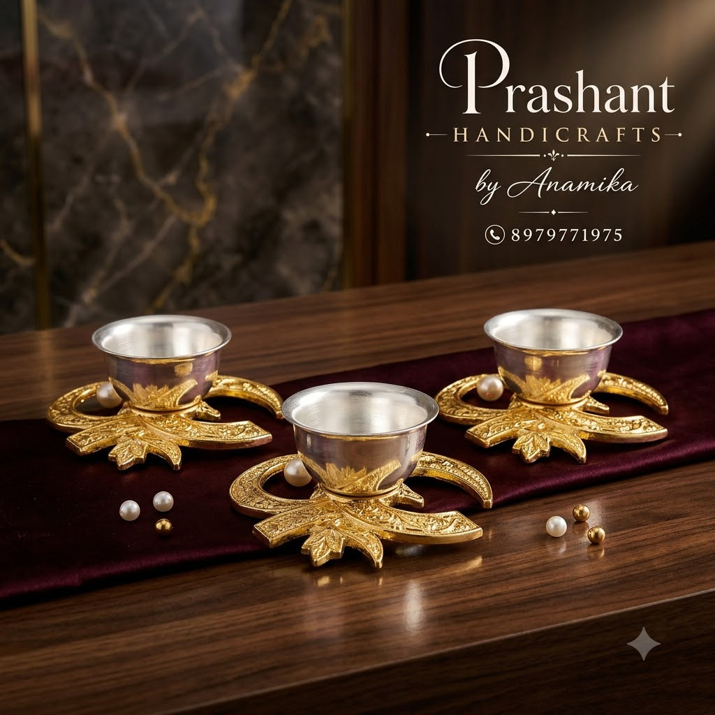 Handcrafted Gold &amp; Silver Tealight Candle