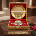 Brass Vastu Kachhua Tortoise with Decorative Pooja Thali