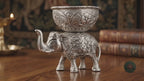 Silver Tone Elephant Diya Holder